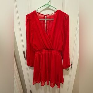 Mi ami Vibrant Red Sheer Dress